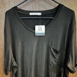 Brand new Michelle Mae Classic Black Short Sleeve Top
